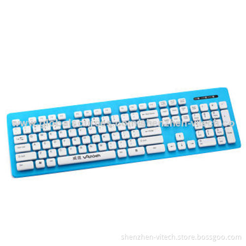 10M Washable Standard Wired Colorful USB Standard Keyboard VT-S3610 According with CE/RoHS Approval